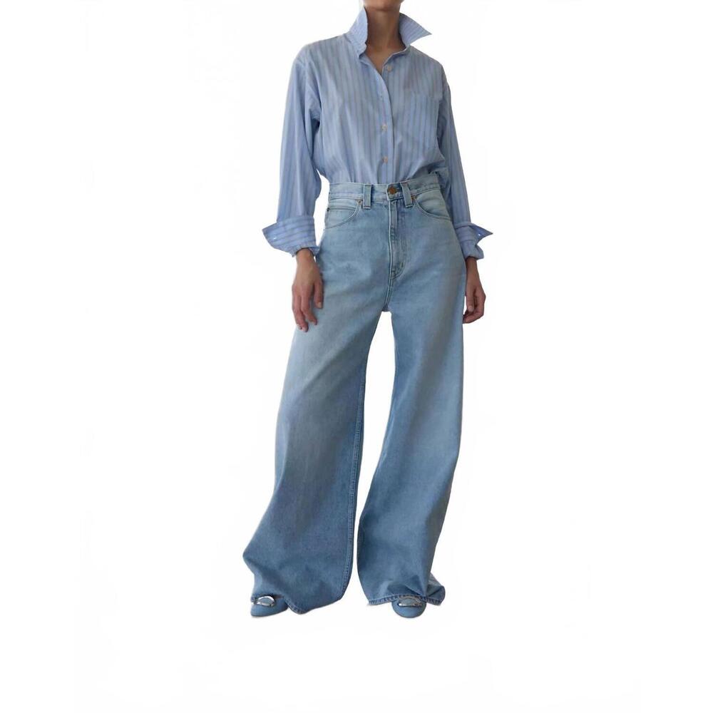 NEW JAMIE HALLER natural waist baggy jean in ice indigo